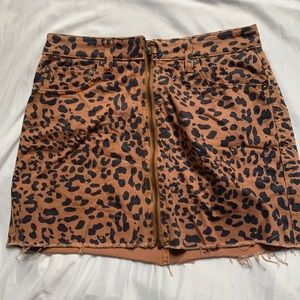 Free people denim cheetah skirt